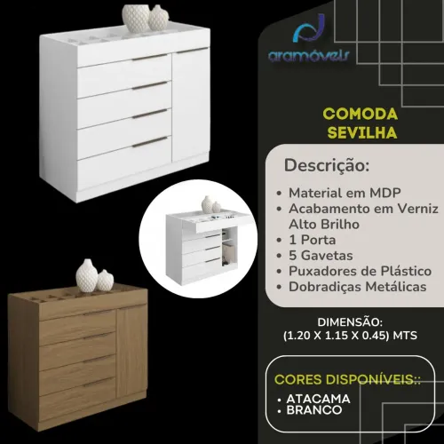 Cômoda com portas jóia 