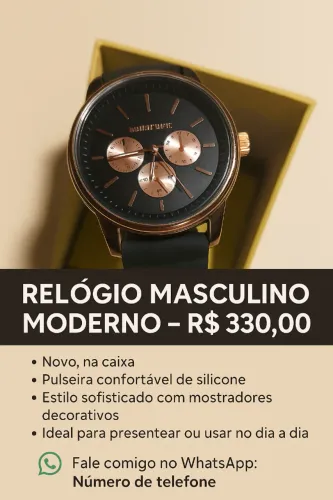 RELÓGIO ESTILOSO E MODERNO - NOVO NA CAIXA!