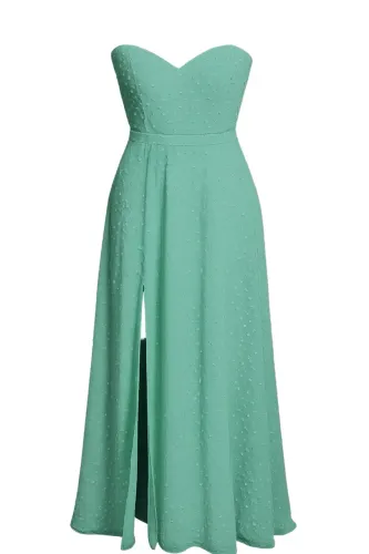 Vestido Longo Verde com Fenda (medidas na descrição)