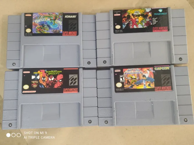 Fitas para super Nintendo valores por unidade com diferença por título 