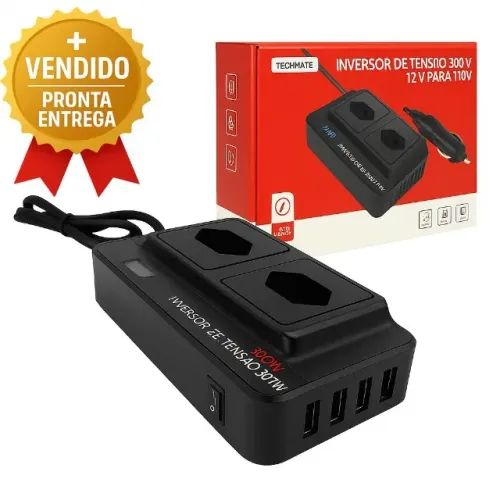Inversor De Tensão Conversor 12V Para 110V 300W Carros Viagens Trabalho E Emergências Elét