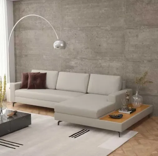Sofá em Linho 288cm Chaise Direito e Deck Loft DIVIDIMOS EM ATE 10X SEM JUROS