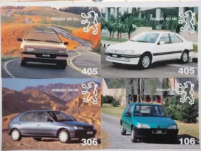 Kit 4 Catálogos Folders Peugeot - 306 XN - 405 GLI - 405 SRI - 106 