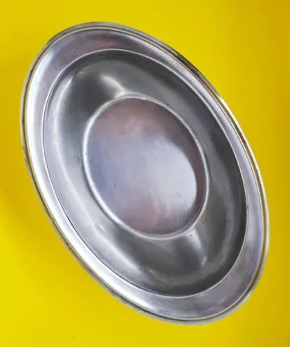 Bandeja Travessa Oval Rasa Média de Inox