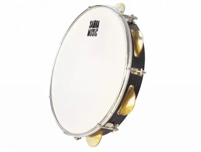 PANDEIRO SAMBA MUSIC PHX 12 MADEIRA PD12LE BKW PRETO PELE LEITOSA