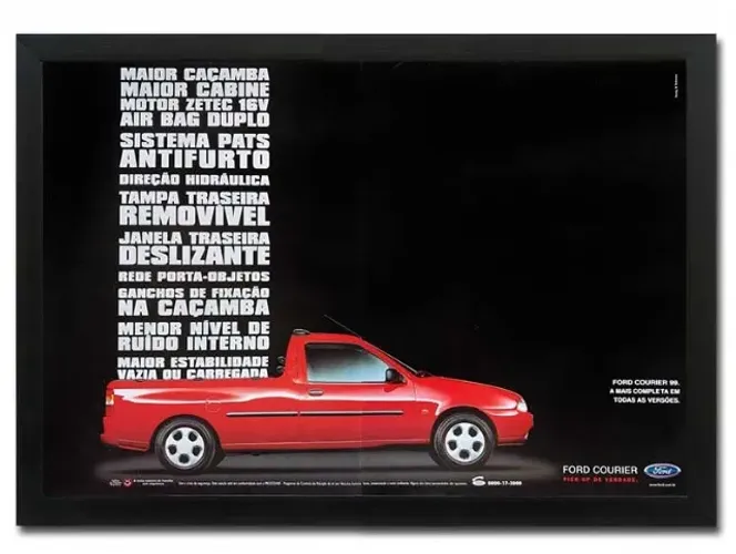 Ford Courier - Quadro decorativo com propaganda original de revista