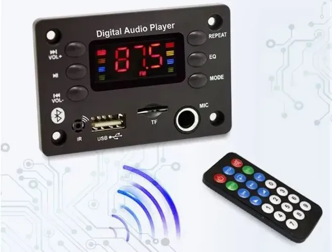 Placa decodificadora Bluetooth 5.0 Tf Usb rádio Fm Mp3 de 5 a 12v Arduino Automação AP183