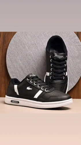 Sapatenis Lacoste preto/branco