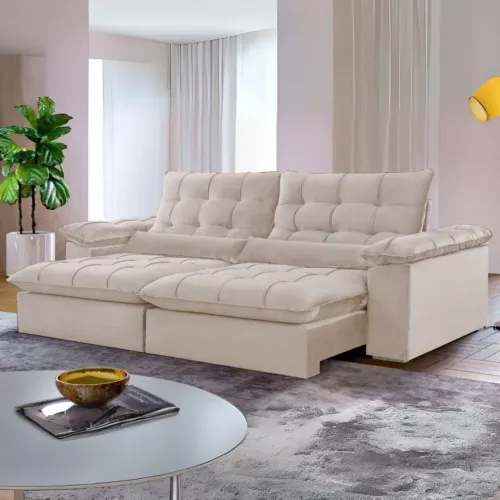 Sofá Retrátil e Reclinável Malibu 2,50m tt43