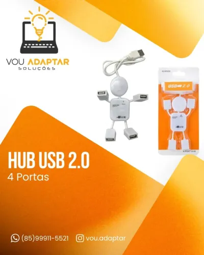 Hub Usb 2.0 4 Portas Robô Extensão Netbook Celular Pen Drive