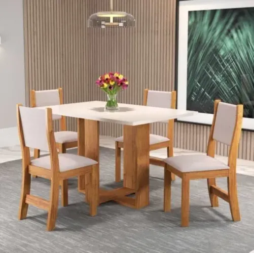 Mesa de Jantar Magic 120 4 Cadeiras. Pronta Entrega. 2508