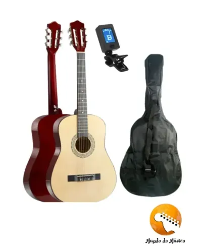 KIT- Violão Acústico Bravo An100 Nylon + Capa Bag Para Violão + Afinador digital Bravo