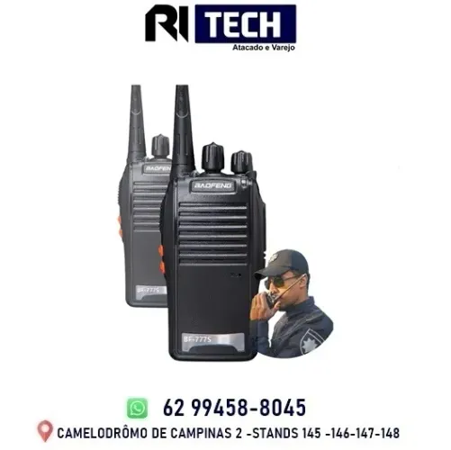 Kit Par 2 Radio Baofeng 777s Walk Talk Comunicador 16 Canais Fone