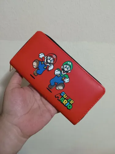 Carteira Super Mario com zíper 