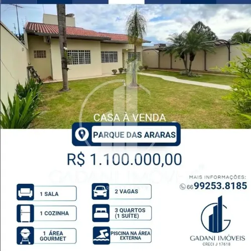 CASA À VENDA NO PARQUE DAS ARARAS