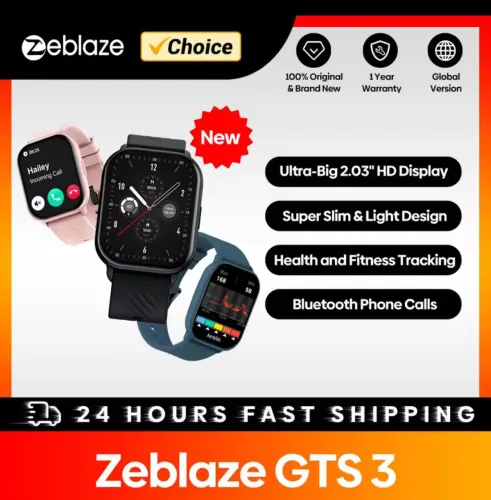 Smartwatch Zeblaze GTS 3 - Tela Grande 2.03" - Novo