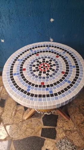 mesas artesanais mosaico pastilha