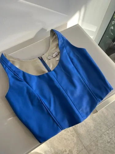 Top em PU - Azul