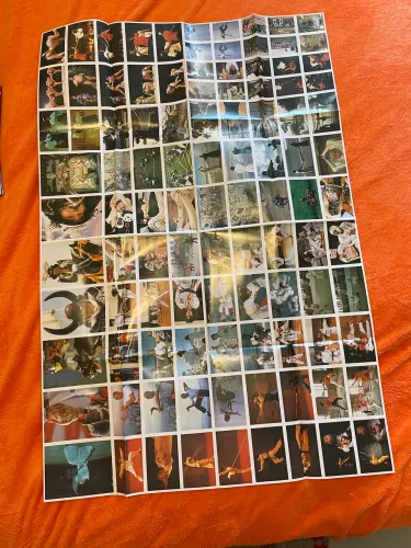 Encarte original da editora com 132 figurinhas Artes Marciais Ninja anos 90