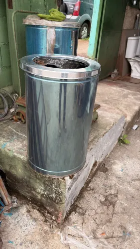 LIXEIRA INOX 60 LITROS - GRANDE CAPACIDADE
