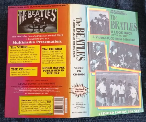 Box CD + VHS + CD Rom + Livreto The Beatles A Look Back At The Big Beat