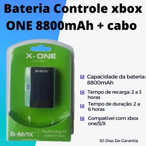 Bateria Xbox One e cabo recarregável - Loja física - com garantia - entrega rápida
