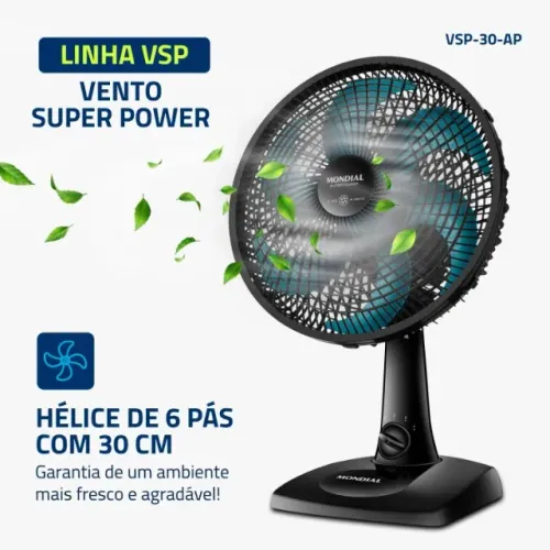 Ventilador De Mesa 30cm Super Power - 60W - 110v - MONDIAL