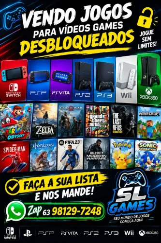 Temos jogos para diversos vídeos games.