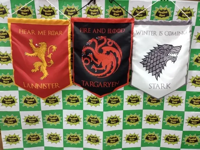 Bandeira Casas Game Of Thrones - NerdDog Store - Flâmulas Stark Targaryen Lannister