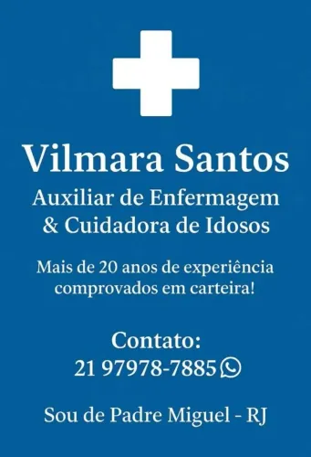 Cuidadora de idosos c/ COREN de Aux. Enfermagem