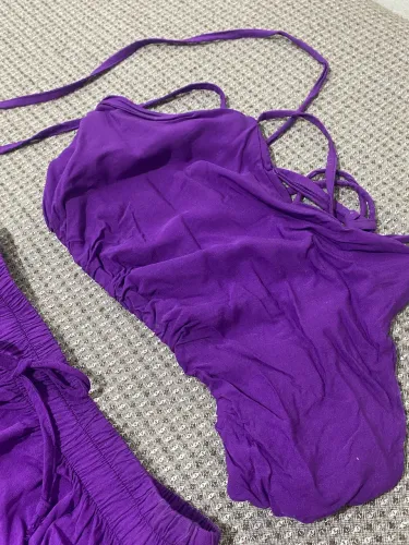 Conjunto Cropped e Saia Longa Roxo Vibrante - Tam. 40/46