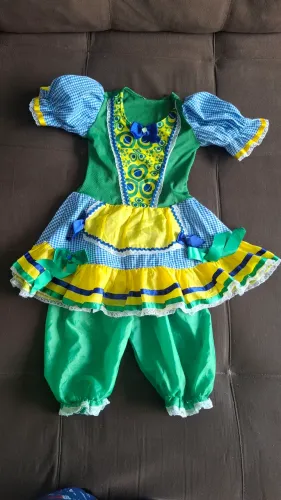 Vestido festa junina, tema do Brasil, copa ,cores da bandeira