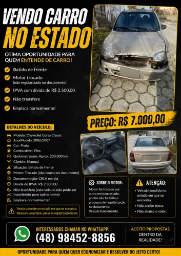 Chevrolet Corsa SED Class.life 1.0/1.0 Flexpower (álcool) 2007