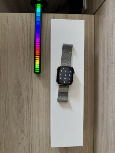 Apple Watch Series 5 44mm Inox (Aço Inoxidável) - Safira - Impecável