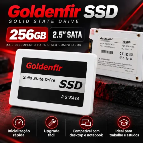 SSD Goldenfir 256GB SATA 2.5" para PC e Notebook