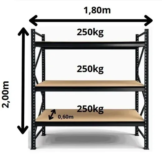 MINI PORTA PALLET 250 KG POR NÍVEL
