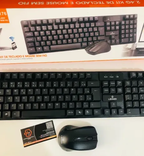 Kit Teclado Sem Fio + Mouse Sem Fio Óptico