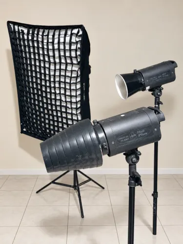 Kit de iluminação de estúdio Atek - 3 tochas + acessórios