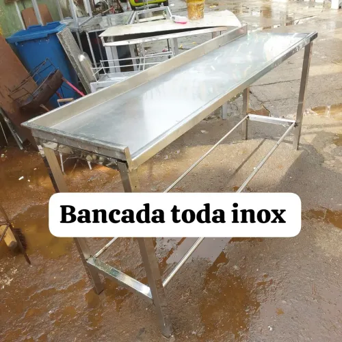 Bancada toda inox reforçada 