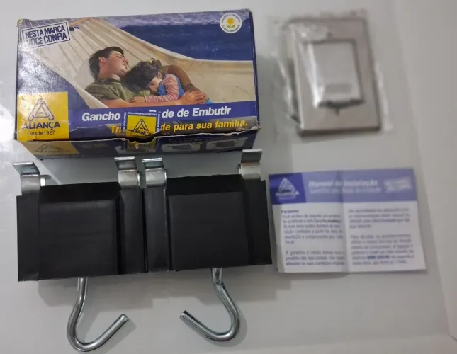 Par de Ganchos Arma Rede de Embutir Parede - modelo 7323 IP