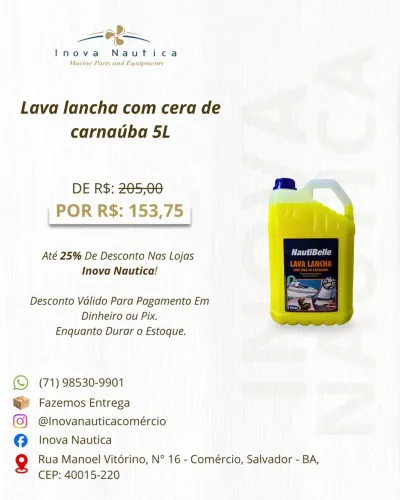 Lava lancha com cera de carnauba 5L