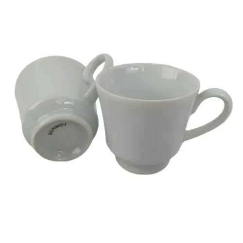 KIT COM 02 XÍCARAS DE CAFÉ PORCELANA SCHMIDT BRANCAS 100 ML - USADAS