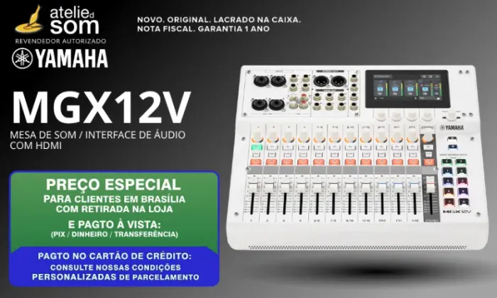MGX12V Yamaha Mesa de Som COM HDMI Branca Nova Lacrada Garantia 1 ano Original 