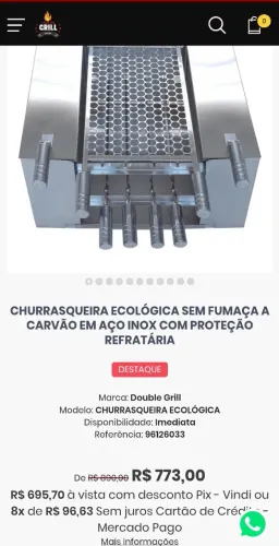 Churrasqueira ecológica nova, ótima para apartamentos.