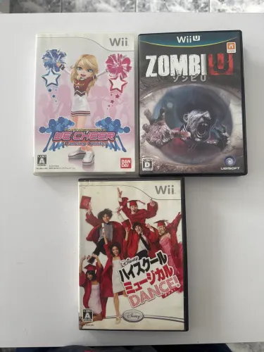 Kit 3 jogos wii e wii U japoneses originais com caixa e manual