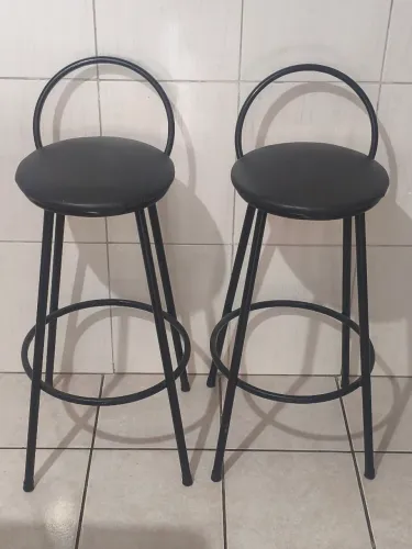 Conjunto de Duas Banquetas Pretas
