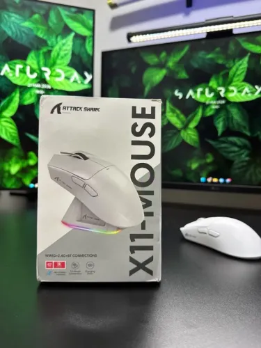 Mouse Gamer Attack Shark X11 Sensor 22000 DPI Ultra Preciso Tri Mode
