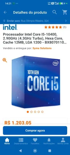 I5 10400 processador 10 geração