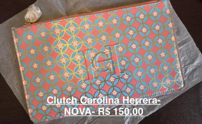 necessaire estampa de jasmim - Carolina Herrera - NOVA