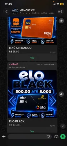 Vendo cartões 